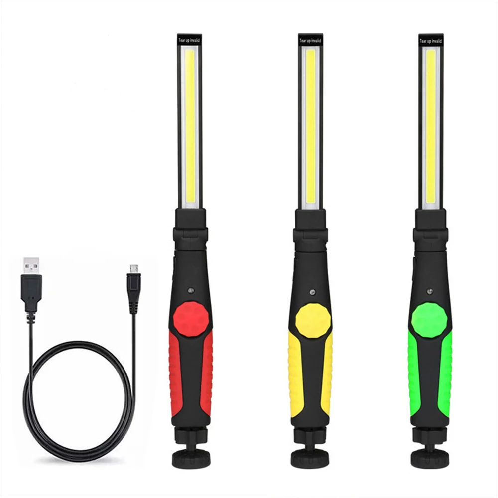 

LED Working Light Portable Lantern Magnetic USB Recharge COB Flashlight Rotate 360 Hook Hanging Lamp for Car Repairing/Camping