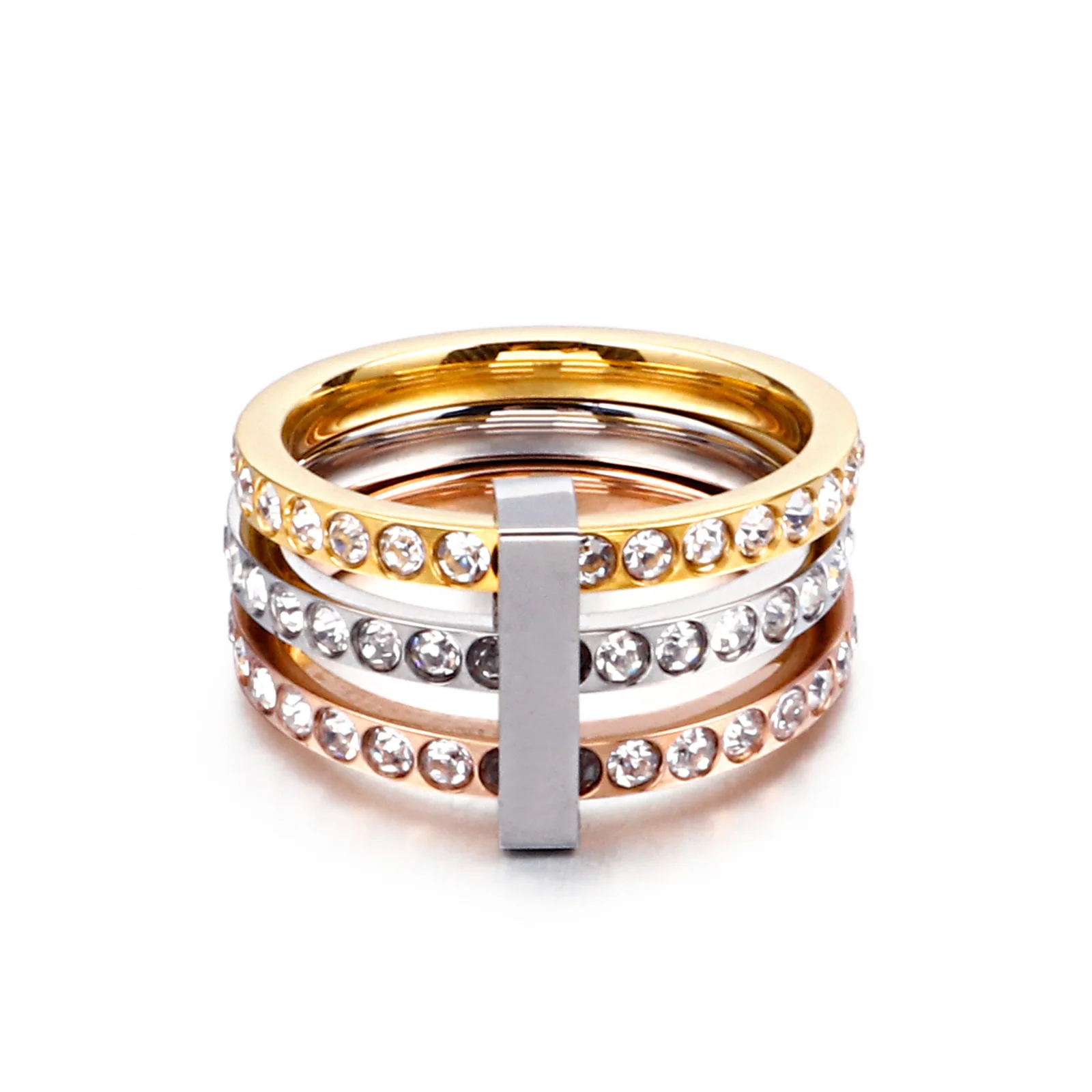 Кольца dicotic золотого цвета для женщин модные кольца из нержавеющей стали