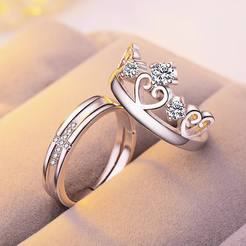 Кольцо для помолвки кольца мужчин и женщин с регулируемым размером|Кольца