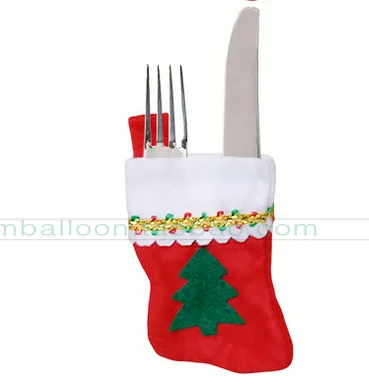 tree Cutlery Pocket Рождественская накладка на стул Санта Клаус, крышка из нетканого материала для обеденного стола, Красная шапка, чехлы на спинку стула, рождественские украшения для дома - Цвет: tree Cutlery Pocket