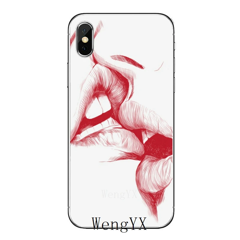 Аксессуары для влюбленных пар губ kiss чехол телефона iPhone 11 Pro XS Max XR X 8 7 6 6S Plus 5 SE 4 iPod