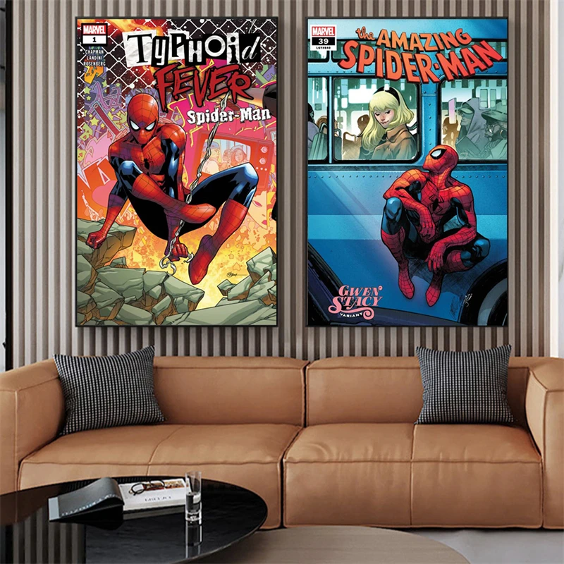 Картины на холсте с героями Marvel аниме супергерои постеры и комиксы