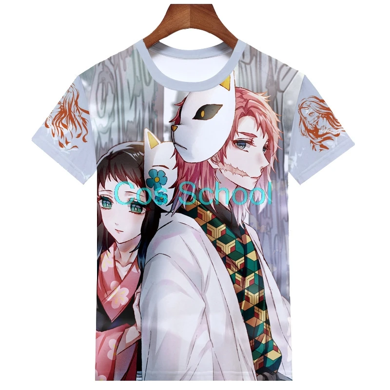 Потому что школьная футболка Demon Slayer Kimetsu no Yaiba футболка Tomioka Giyuu Kochou Shinobu Rengoku Kyoujurou футболки унисекс