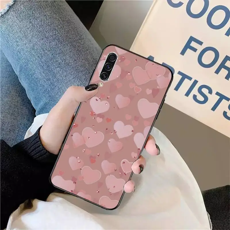 

Gold Rose Love heart bling glitter Phone Case For Samsung galaxy S 9 10 20 A 10 21 30 31 40 50 51 71 s note 20 j 4 2018 plus