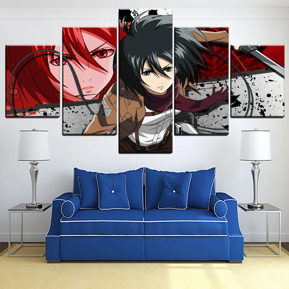 3 Панели аниме атака на Титанов Микаса Акерман печать постеры холст картины