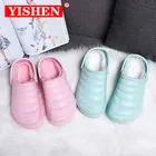 Женские тапочки YISHEN, водонепроницаемые зимние теплые плюшевые мягкие хлопковые сланцы для дома, модные комфортные Нескользящие женские Тапочки