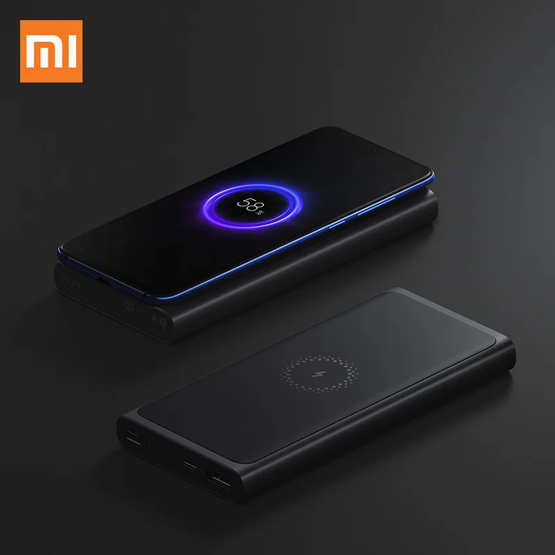 Xiao mi Беспроводной внешний аккумулятор 10000 мАч PLM11ZM usb type C Qi Быстрое беспроводное