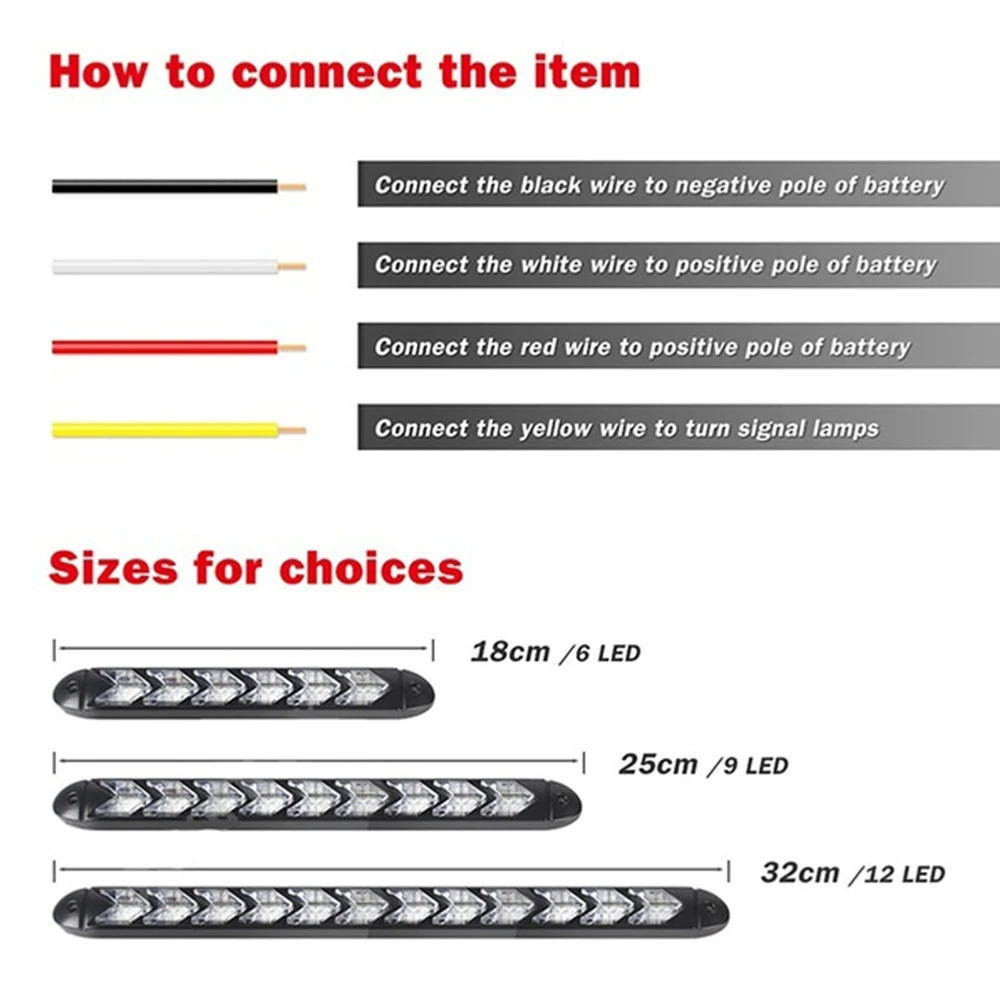 ANMINGPU 1 пара универсальных автомобильных светодиодных дневных ходовых огней DRL с последовательным потоком, желтыми сигнальными лампами для фар.