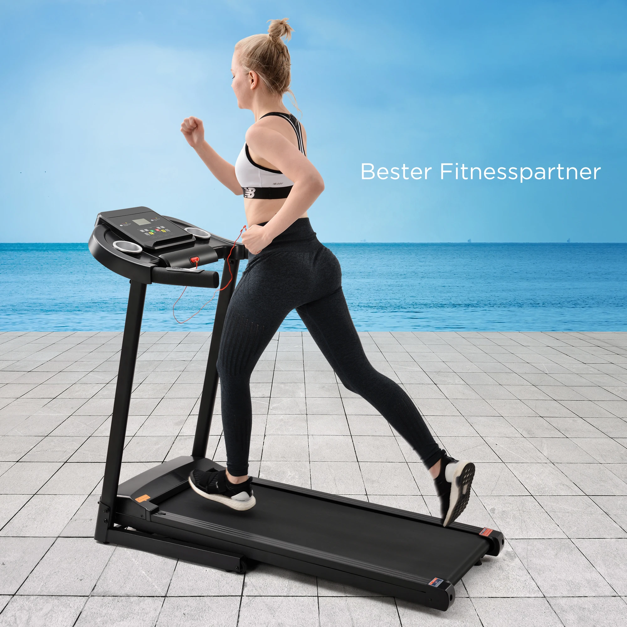 

Fitness-Laufband mit LED-Display | 1-12 KM / H | 12 Programme | Tabletten- und Flaschenhalter |Hydraulisches Zusammenklappen