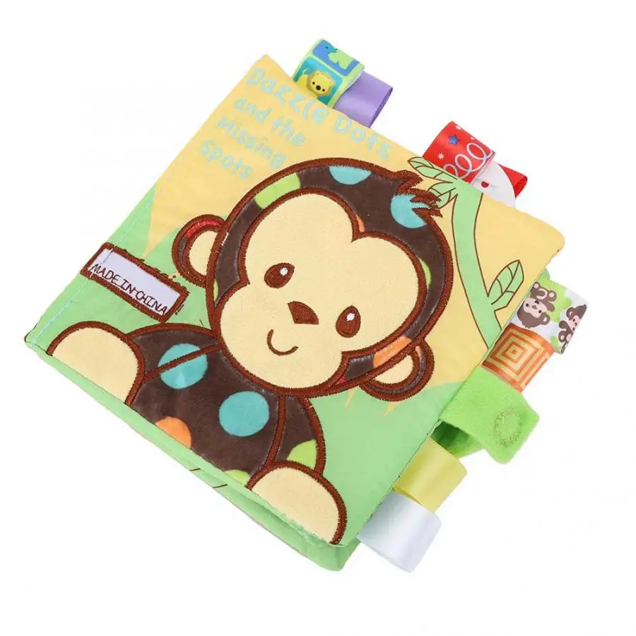 Обучающие тканевые книжки для новорожденных с изображением животных обезьяны