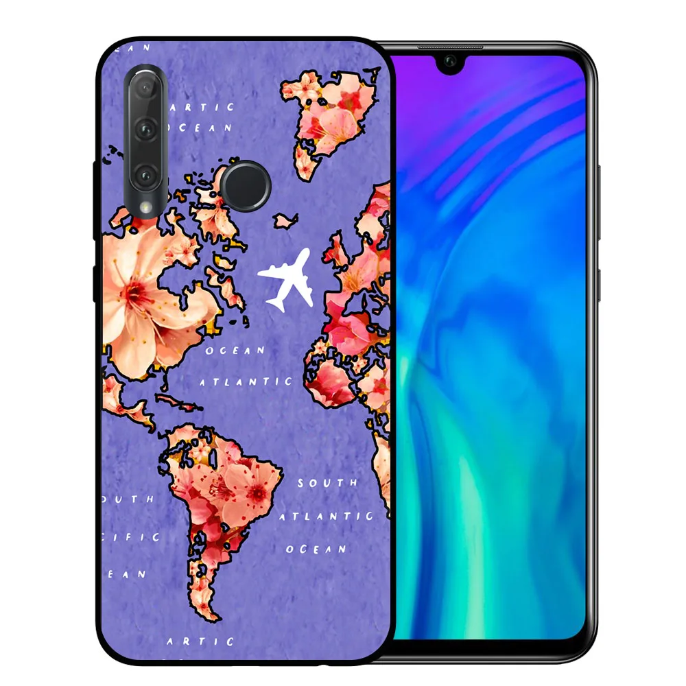 Мягкий силиконовый чехол для телефона Huawei Honor 10 20 Lite Pro 10i 8X 8C 9X P30 World Map Travel
