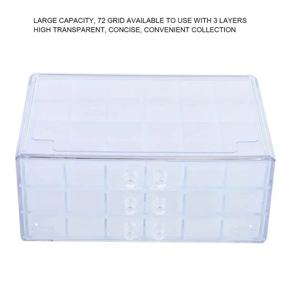 

2 Color 3 Layer 72 Grid Nail Storage Box Jewelry Makeup Tools Jewelry Skin Care Products Multifunction Display Stand Storage Box
