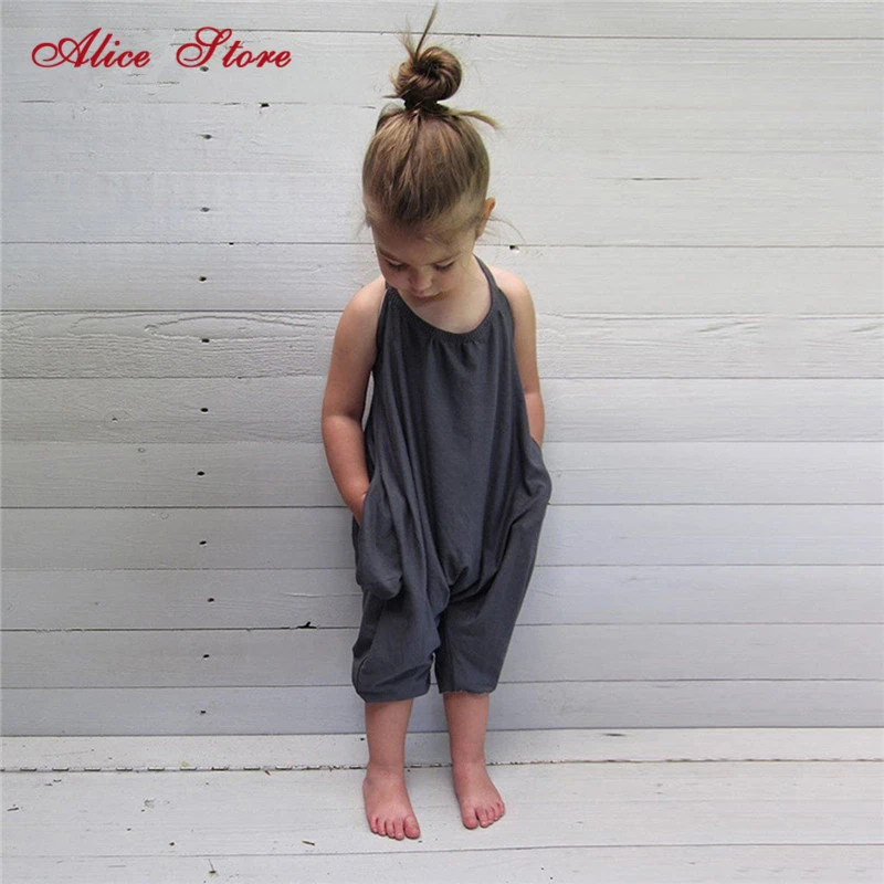 Летняя Детская Пижама ins комбинезон на бретельках без рукавов из чистого хлопка