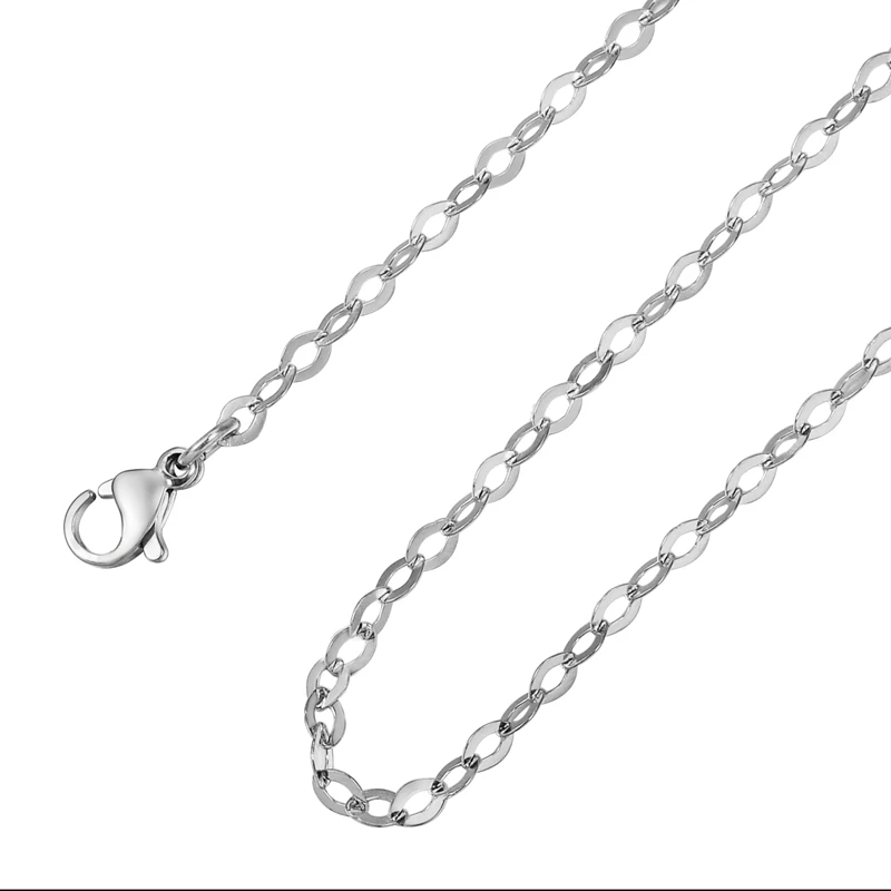 50cmx3mm Горячее модное ожерелье из нержавеющей стали с плоской панцирной цепочкой золотого цвета длиной 50 см, 1 шт - Окраска металла: 50cmx3mm