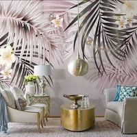 custom mural wallpaper 3d nordic ins tropical plant banana leaf retro palm tree art wallpaper living room tv papel de parede 3 d