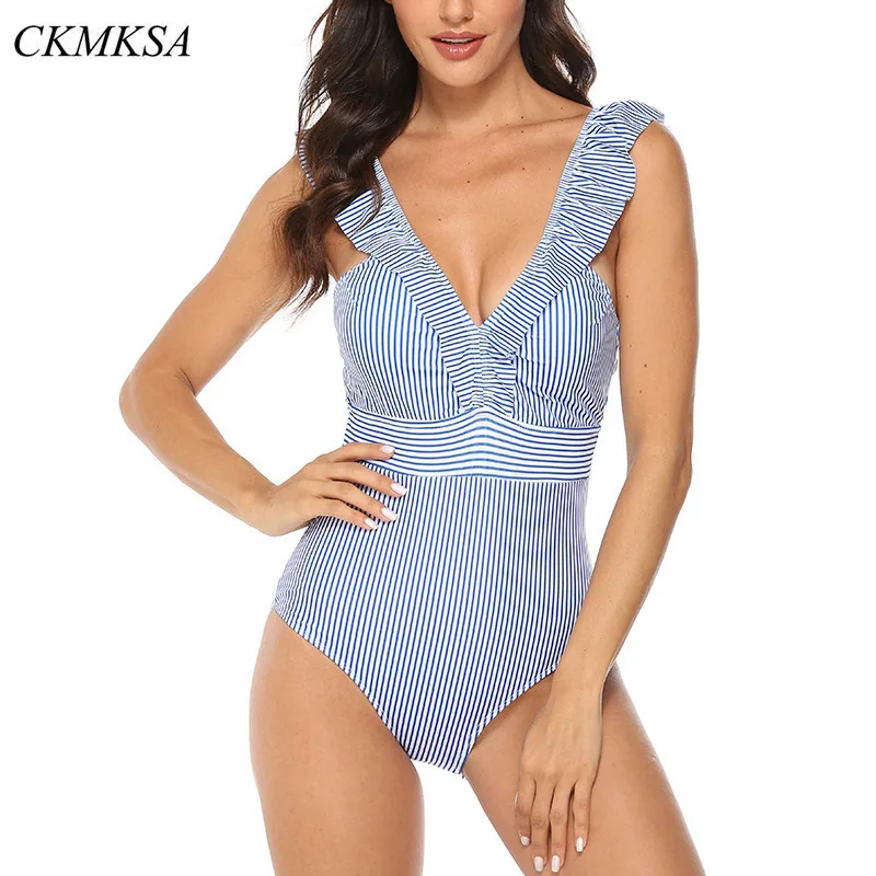 2019 новый сексуальный купальник женский винтажный цельный пуш ап с оборками