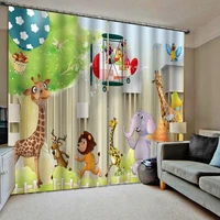 cartoon curtains for kids room 3d curtain luxury blackout window curtain living room