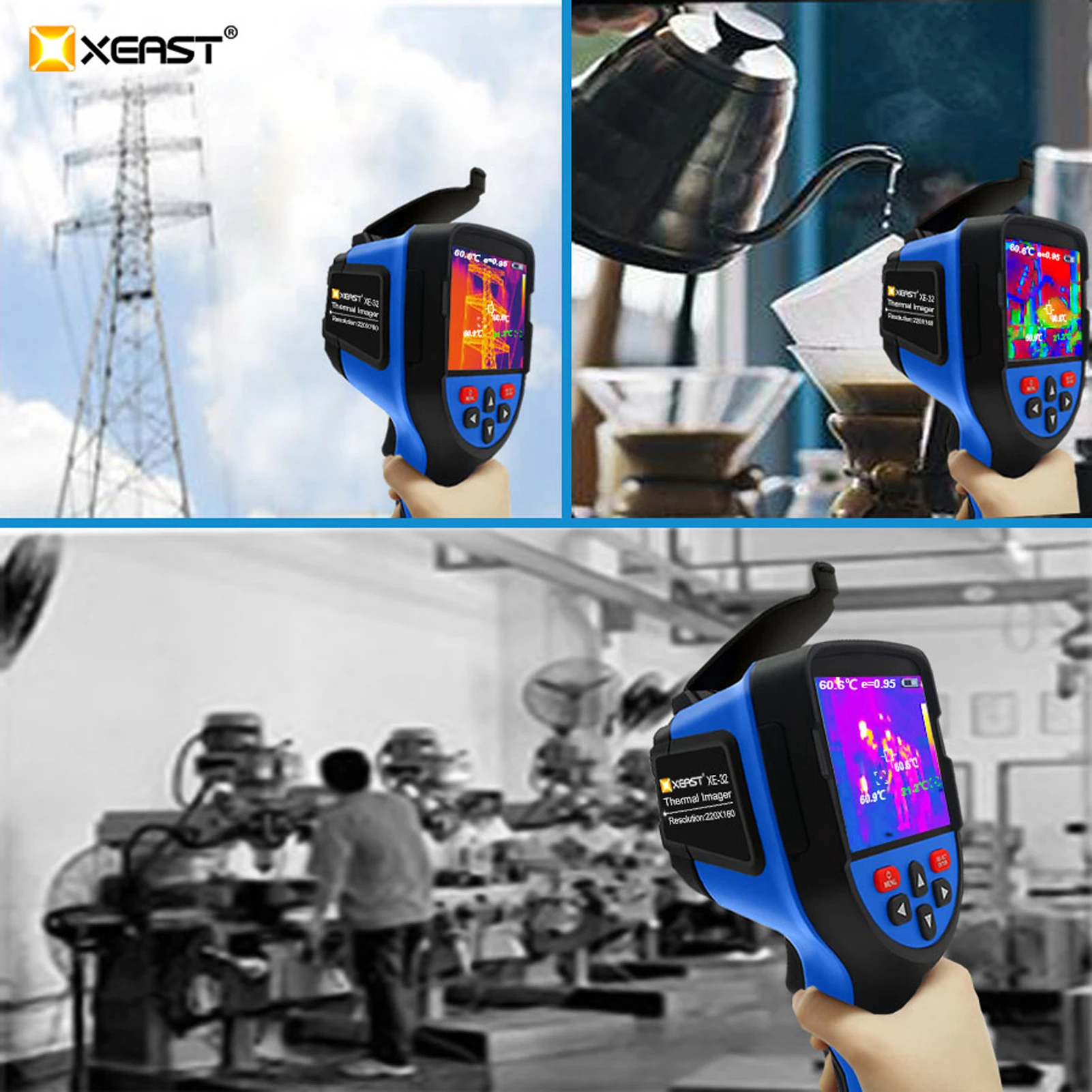 

XEAST XE-32 Infrared Thermal Camera Thermal Imager IR Indicator 3.5 Inch TFT Display Screen Multifunction Measuring Instrument