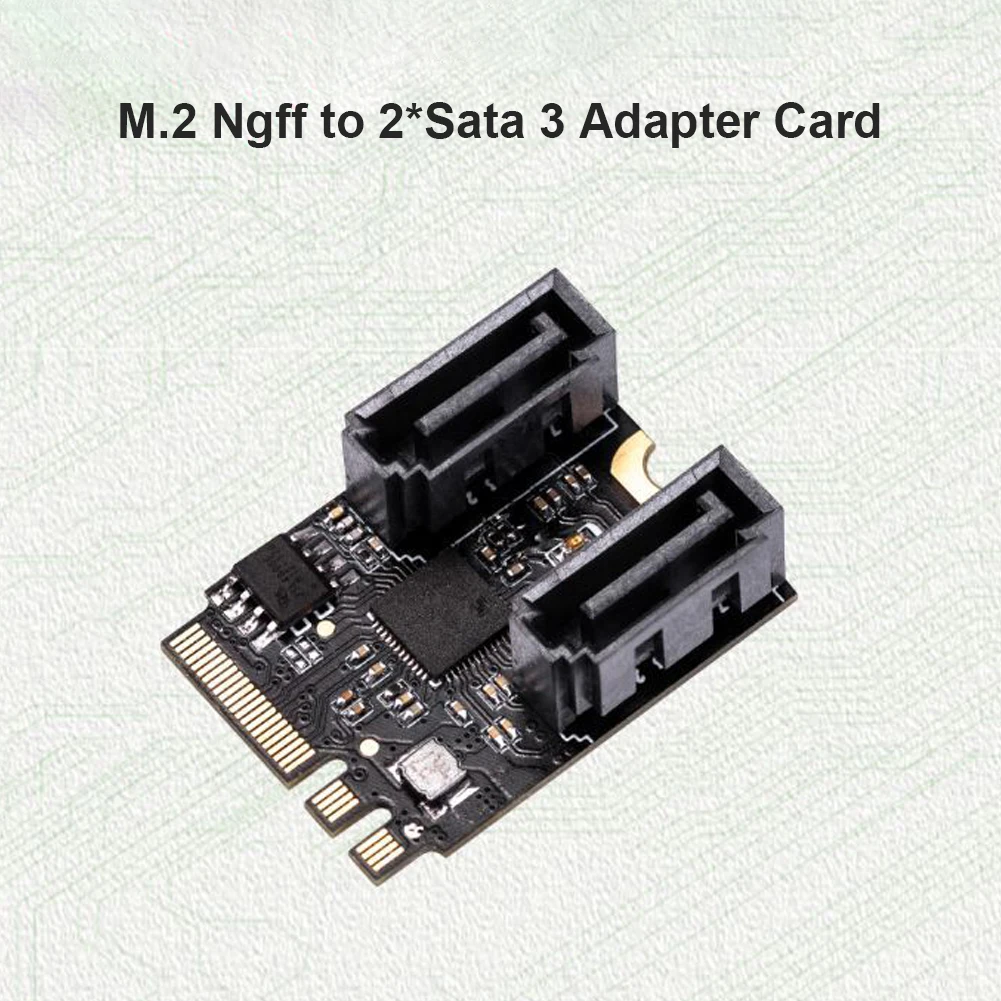 

M.2 A Key + E Key to SATA 3 Adapter NGFF to 2 Ports SATA III Revision 3.2 High-Speed Transmission Expansion Card Driver Free