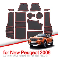 non slip gate slot cup mat for peugeot 2008 e 2008 gt line 2020 interior door pad cup non slip pad styling accessories