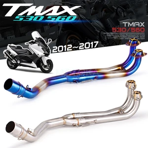 2008-2016 Motorcycle Exhaust Front Full System Tmax500 Tmax 530 TMAX560 Slip-on End Can Manifold Middle Link Pipe Muffler Header