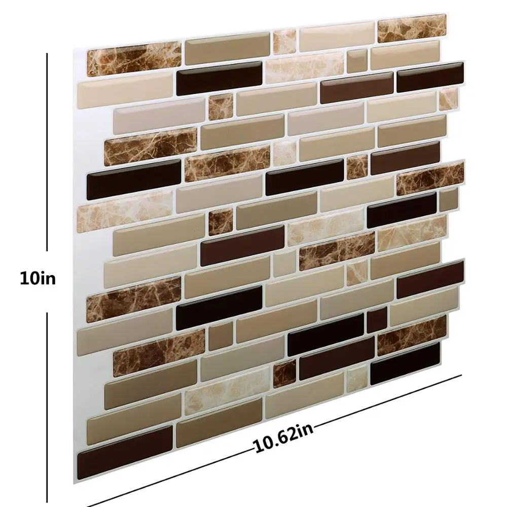 

Self Adhesive Wall Tile Mosaic Kitchen Bathroom Backsplash Wall Tiles Home Decor Peel and Stick Sticker Vinyl 3D Wall Stickers