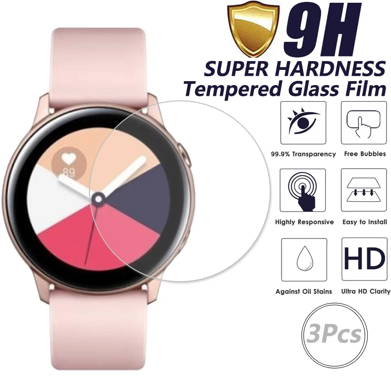 

3 Pack For Samsung Watch Acitve 2 Tempered Glass Screen Protector Film For Galaxy Geat S3 Sport Scratch Resistant For Watch 3