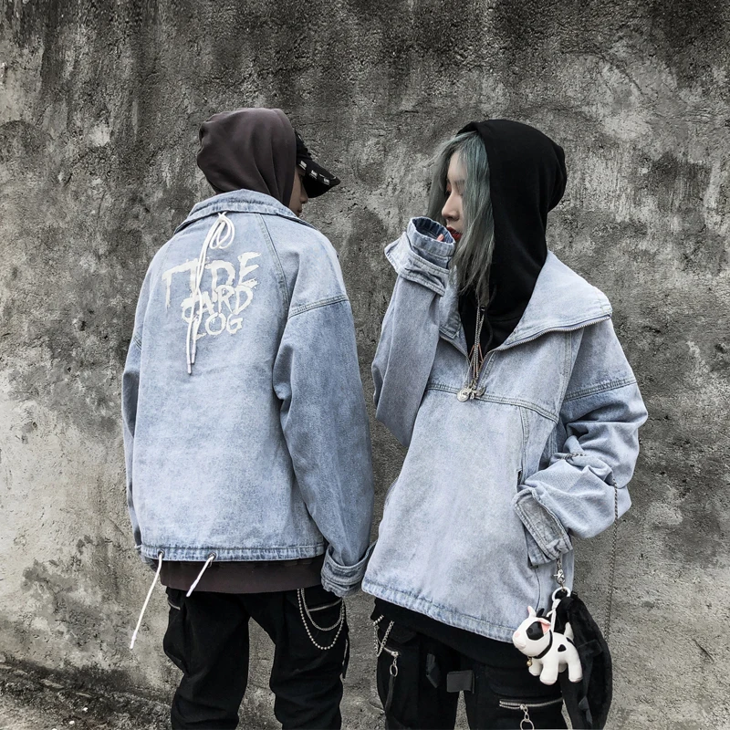 Большие размеры на молнии для мужчин и женщин водолазка пуловер джинсы куртки