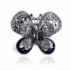 Заколка для волос женская, Винтажная заколка-краб из Стразы с кристаллами, с открытыми боками