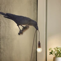 modern bird table lamp italian bedroom bedside raven night light aisle restaurant bird wall light indoor home lighting fixture