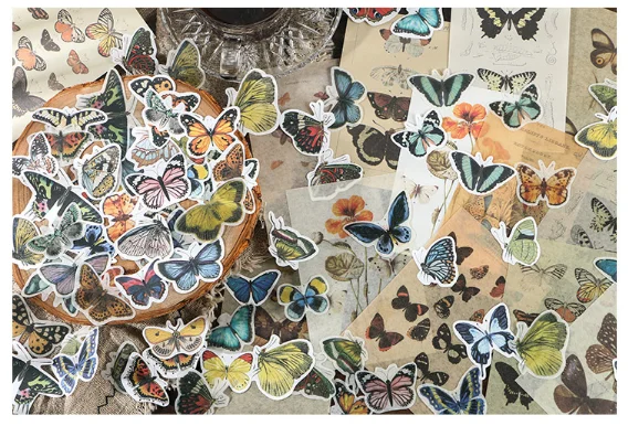 

100pcs/set Floral Plant Mushroom Vintage sticker Label School Kids Supplies Stickers(ss-334)