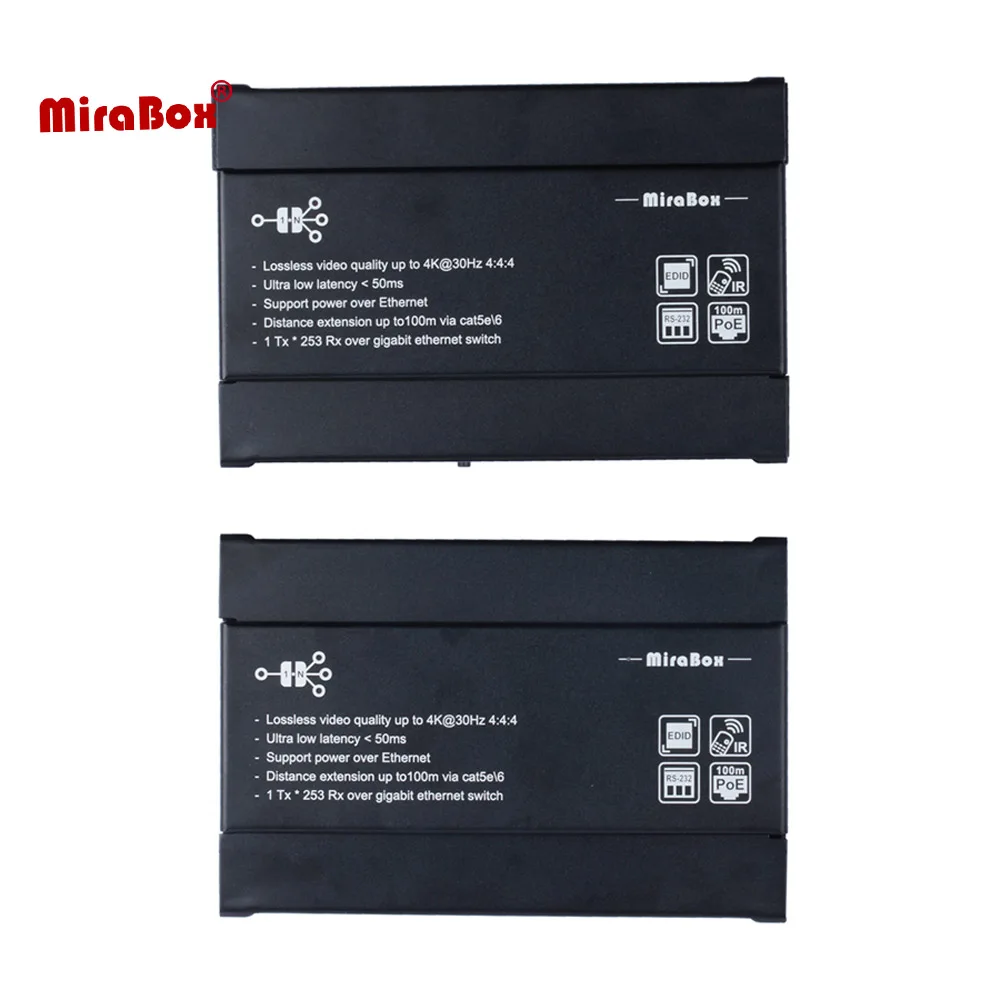MiraBox 4K HDMI удлинитель по IP UTP Cat5e Cat6 Поддержка мульти приемников PoE для CCTV торгового