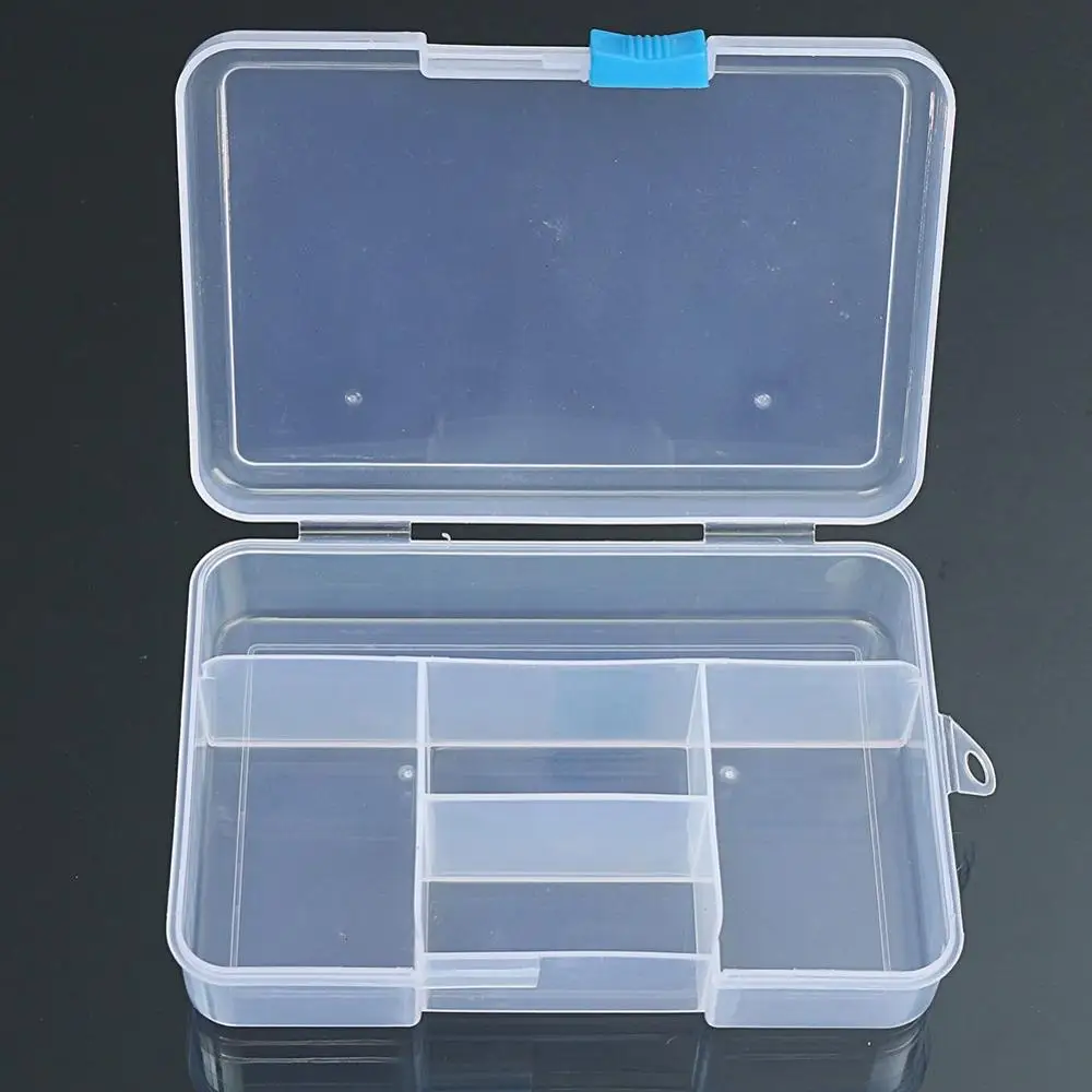 5 решеток простые прозрачные пластиковые отсеки ювелирный бисер органайзер