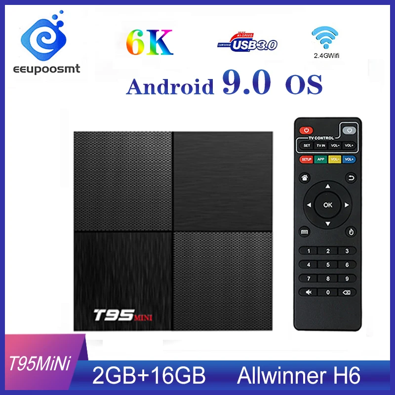 6K T95 Мини Android 9 0 Смарт ТВ коробка Allwinner H6 Поддержка 2 4 ГГц Wi-Fi Гб оперативной памяти