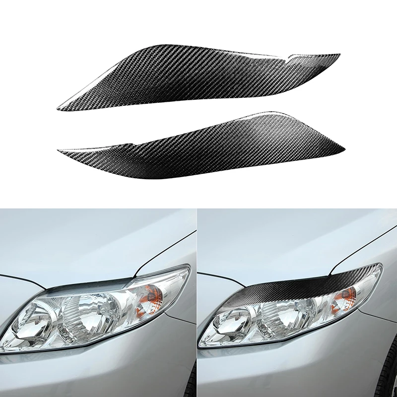 

Для Toyota Corolla 2008-2011 модификация Настоящее углеродное волокно чехол для фары брови Вей Автомобильная наклейка защита отделки