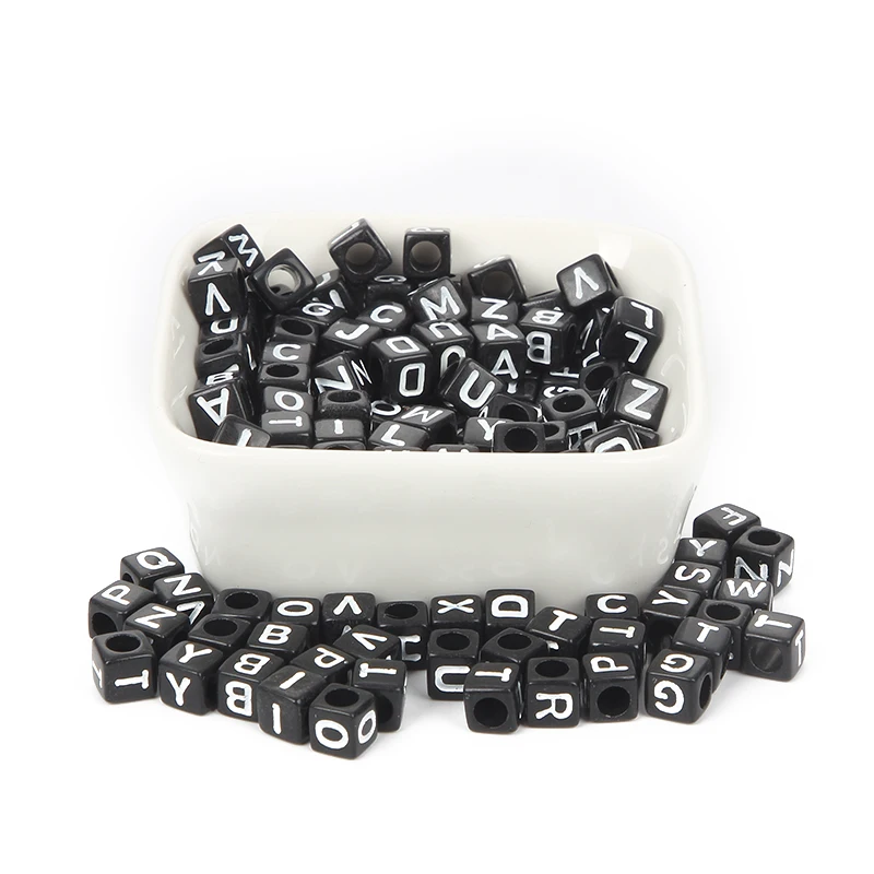 200 шт. акриловые бусины с разноцветными цифрами и буквами для изготовления