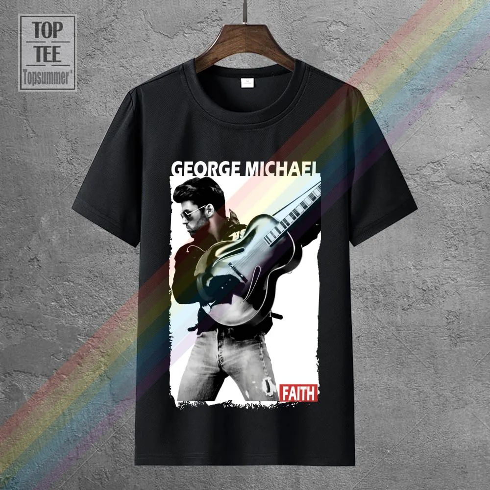

Authentic George Michael Faith Slim Fit T Shirt Navy S 3Xl New Summer New Men Cotton T Shirt Top Tee Men Lastest