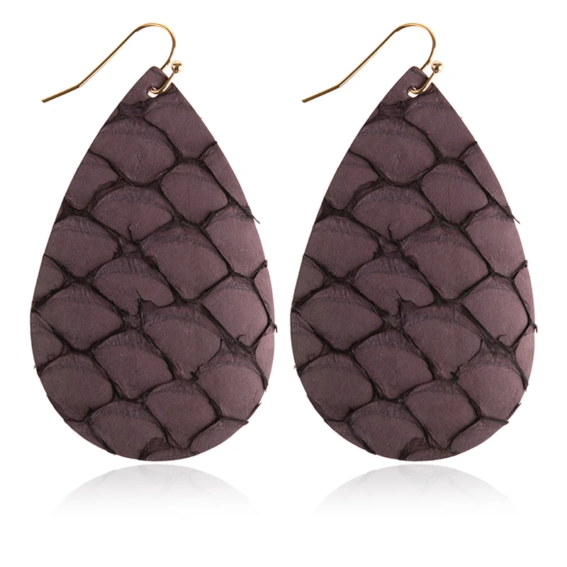 Женские кожаные серьги M & G с узором в виде рыбьей кожи текстурированные Простые