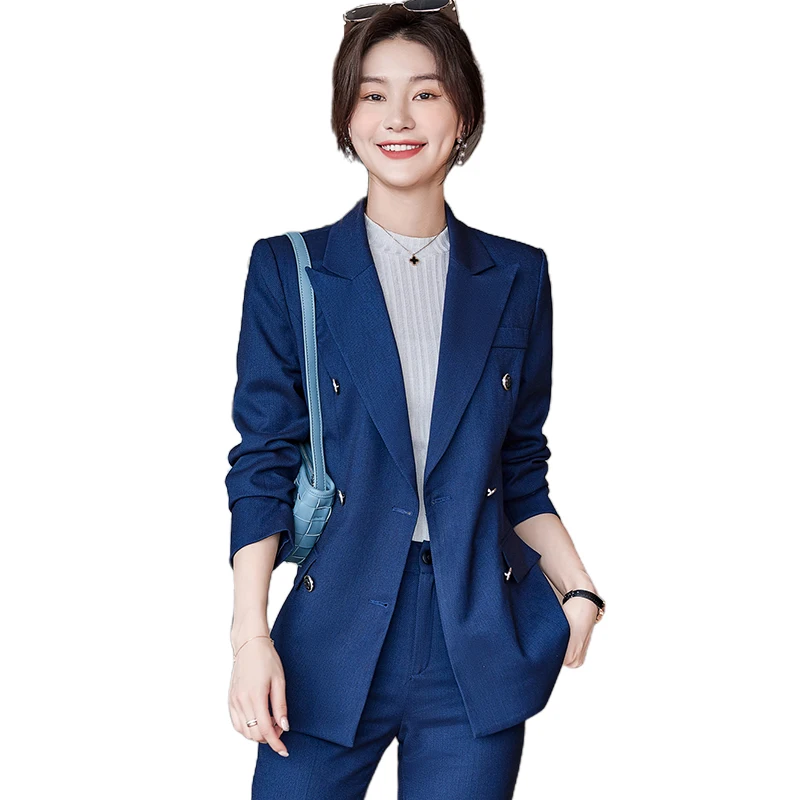 Lenshin 2 Pieces Pant Suits Fashion Office Ladies Work Wear for Women's Business Formal Elegant Set Blazer Outfit With Pants