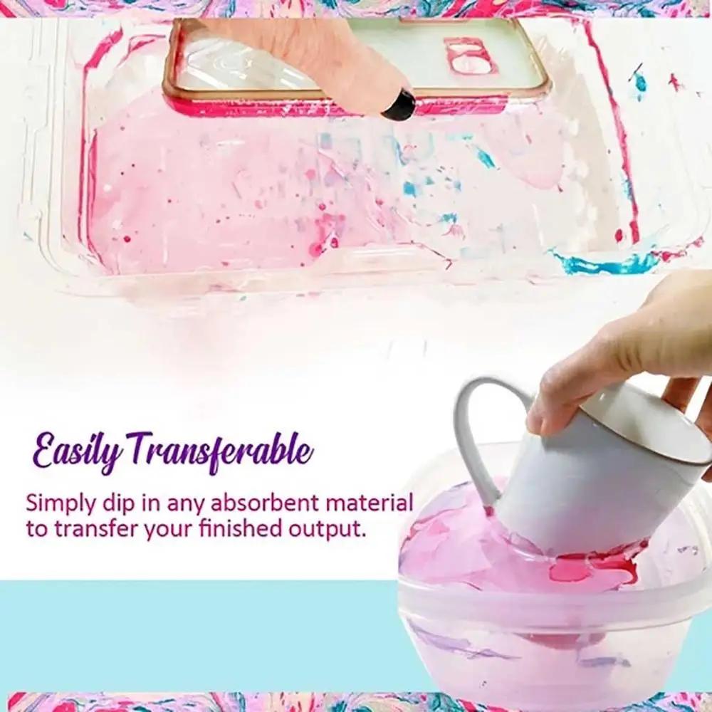 Marbling Painting Kit DIY on Water Creative Art Set of 6 Colors Craft Girls Gift kids toys for Children | Обустройство дома