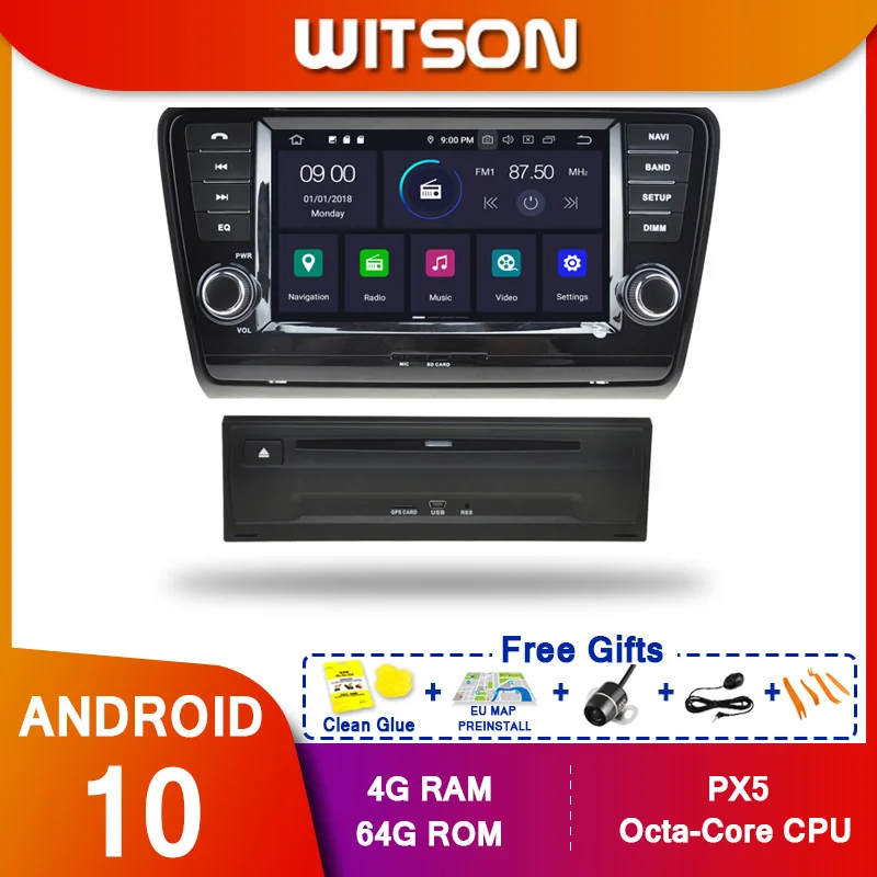 

WITSON！ Android10 Octa core PX5 CAR DVD player For Volkswagen SKODA OCTAVIA 2013 IPS SCREEN 4GB RAM 64GB ROM CAR GPS NAVIGATION