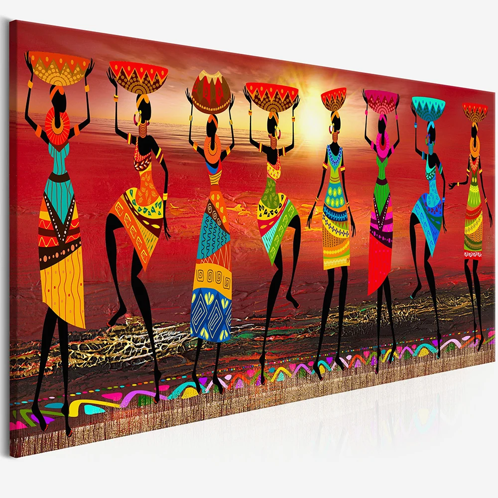 

African Women Dancing Cuadros Etnicos Tribal Art Paintings Oil Painting Picture for Living Room Canvas print Home Decor