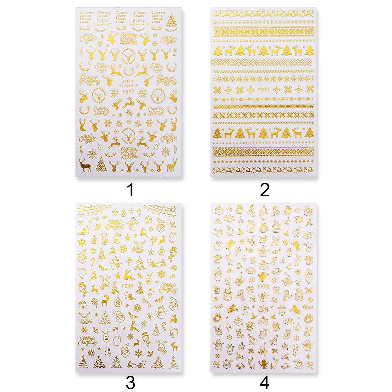 

1 Sheet 3D Nail Sticker Christmas Bronzing Nail Art Stickers Santa Claus/Christmas Tree/Snowflake DIY Nail Art Decoration