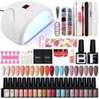 Набор для маникюра, 20 предметов, полный набор для дизайна ногтей, 36 Вт, лампа для сушки ногтей, электрическая дрель, набор инструментов для ногтей