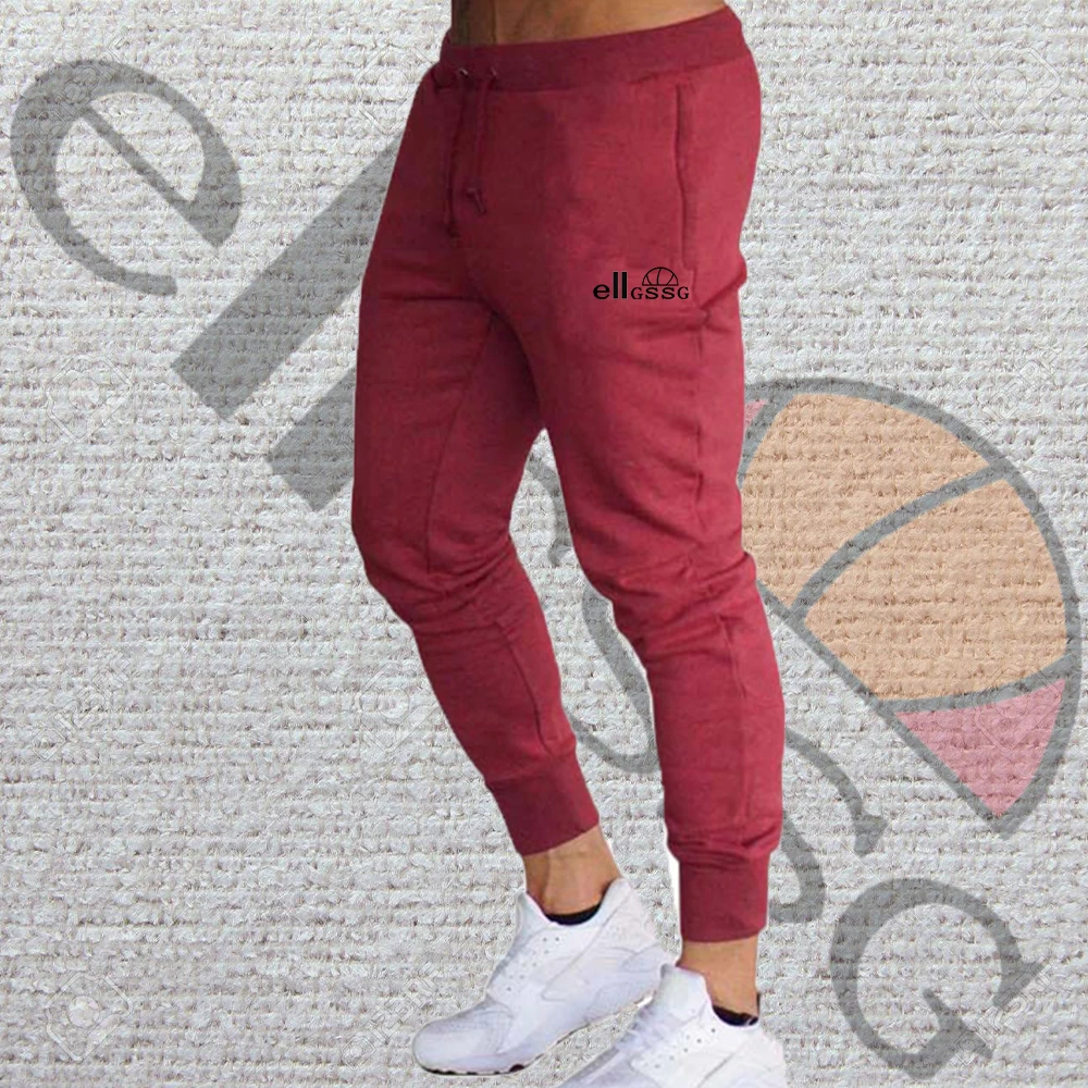 

Spring and autumn trousers for men and women new sports and leisure solid color printing jogging pants sports pants trousers men