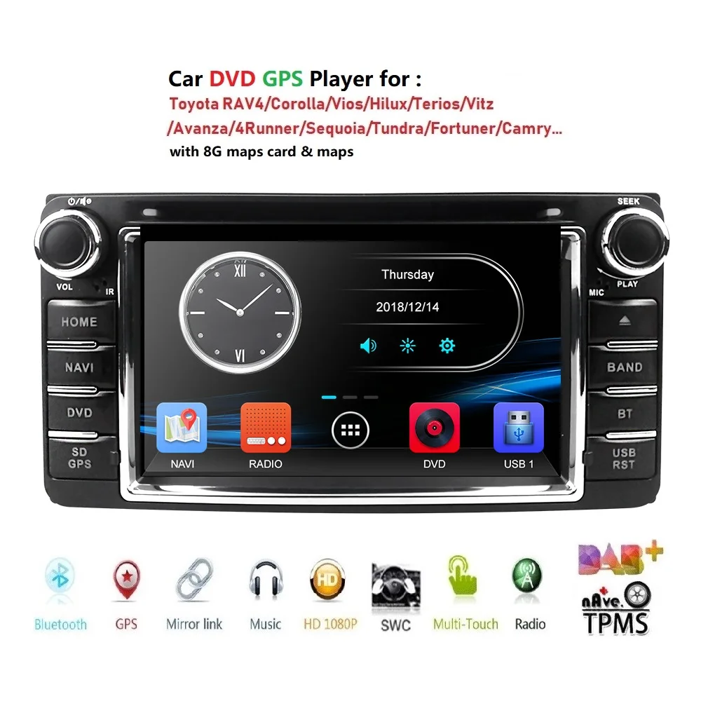 Автомобильный DVD GPS навигатор стерео подходит для Toyota Terios Старый Corolla Camry Prado RAV4