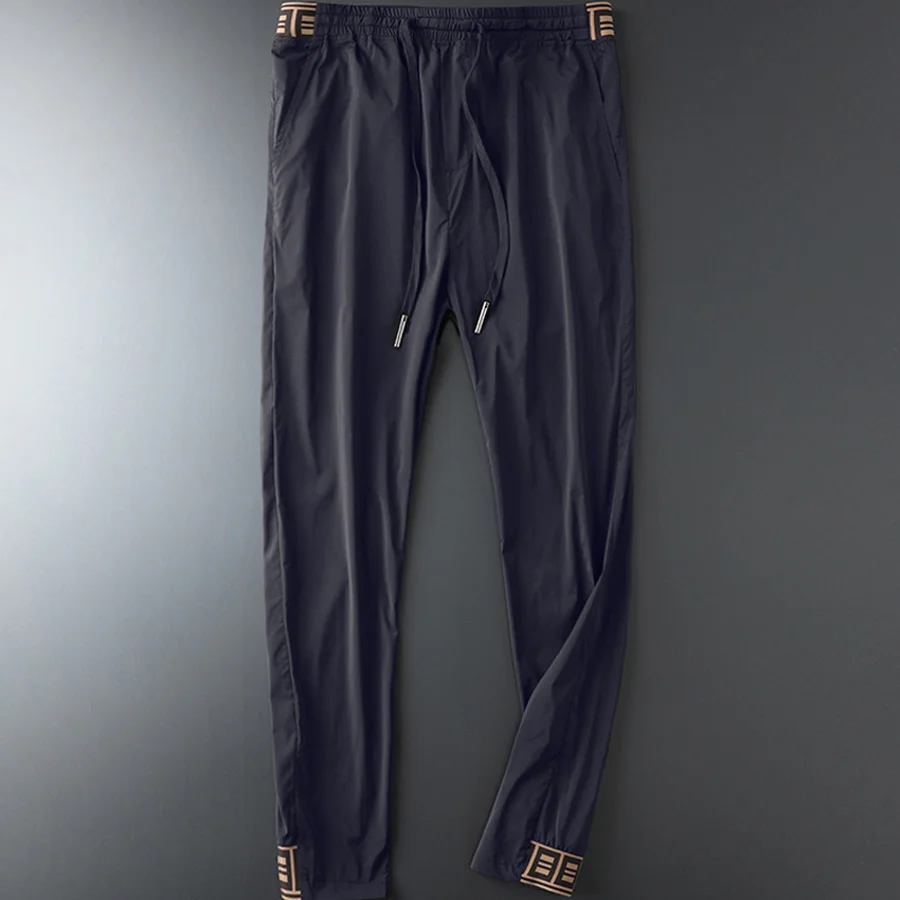 Роскошные мужские брюки Jogger новые Брендовые спортивные с завязками повседневные