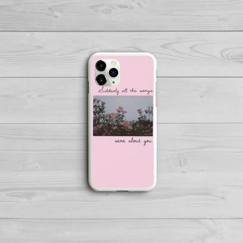

Aesthetics songs lyrics Phone Case Candy Color White for iPhone 11 pro XS MAX 8 7 6 6S Plus X 5S SE 2020 XR