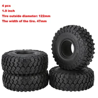 4pcs 1 9 inch 122mm 110 rock crawler rubber tires for d90 trx4 scx10 axial tf2 rc car accessories