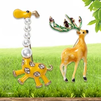 wybu giraffe brooch for women animal brooch pin swan horse cute fashion jewelry gold color gift for kids exquisite broche